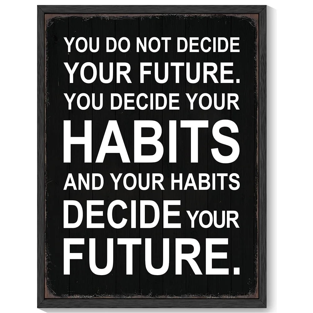 Inspirational 11X14In Black Framed Wall Art Habits Decide Future Motivational Quote Sayings Office Home Decor Encouraging Positive Posters Prints