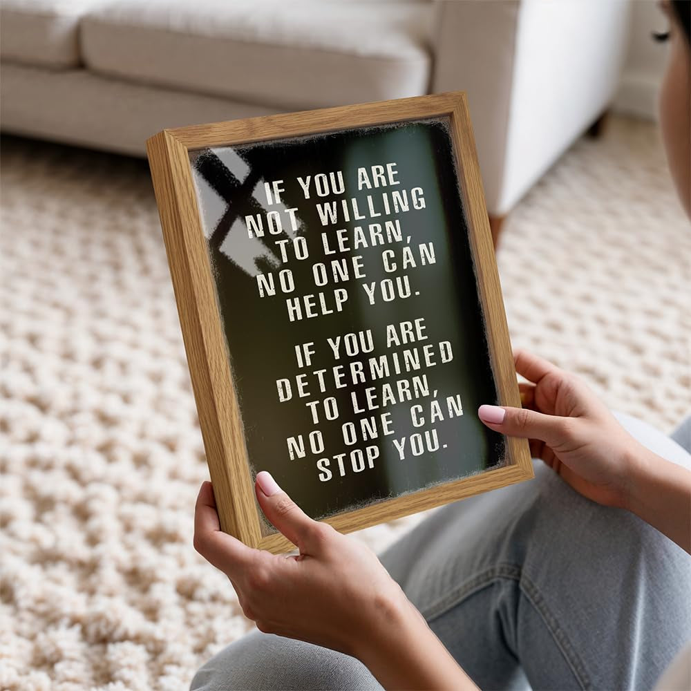 Motivational Wall Art FRAMED - Office Wall Art & Decor Motivational Poster - Positive Quotes Decor - Encouragement Gifts - Positive Sayings for Decoration - Entrepreneur Picture Inspirational Quotes