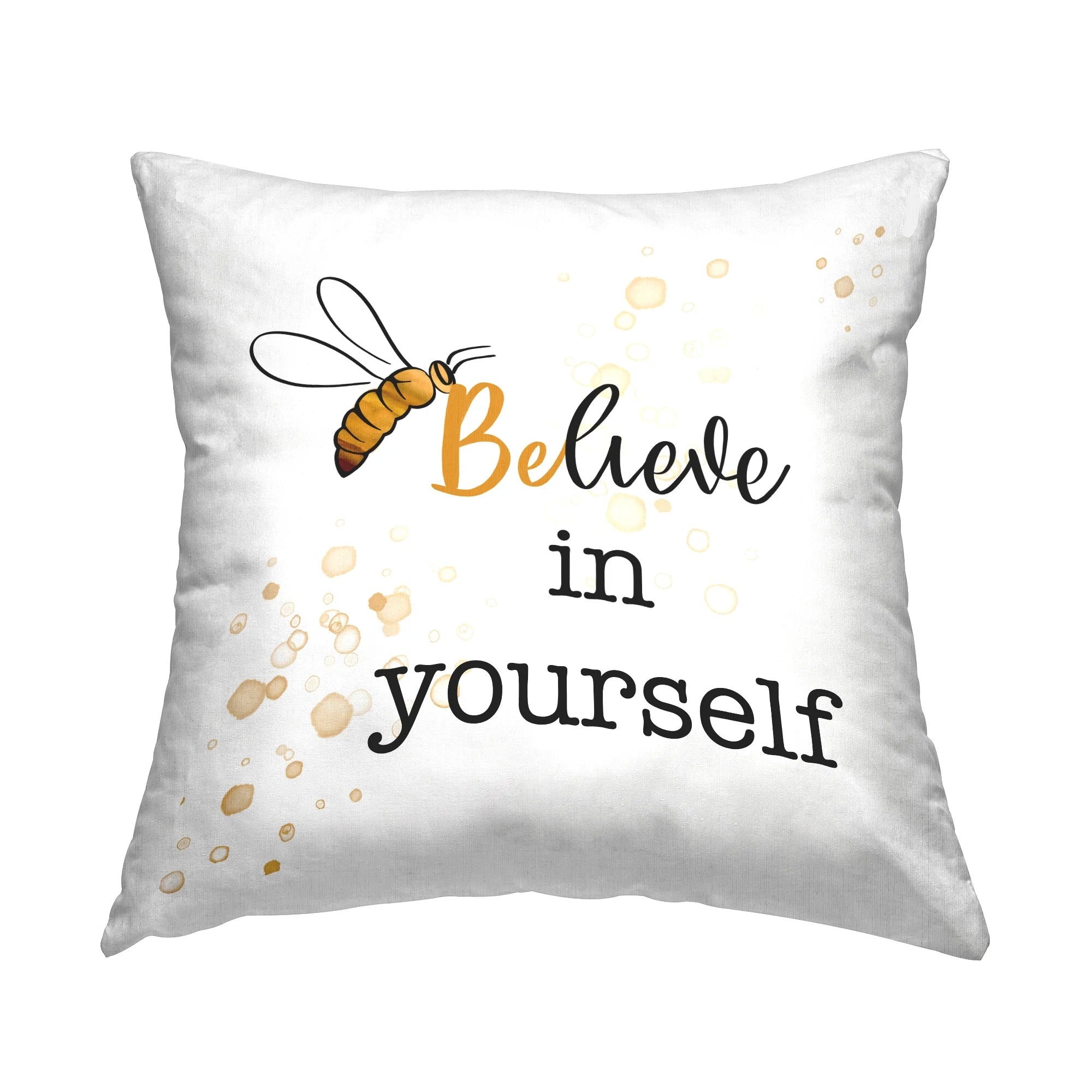 Believe in Yourself Phrase Square Decorative Printed Throw Pillow, 18 X 18