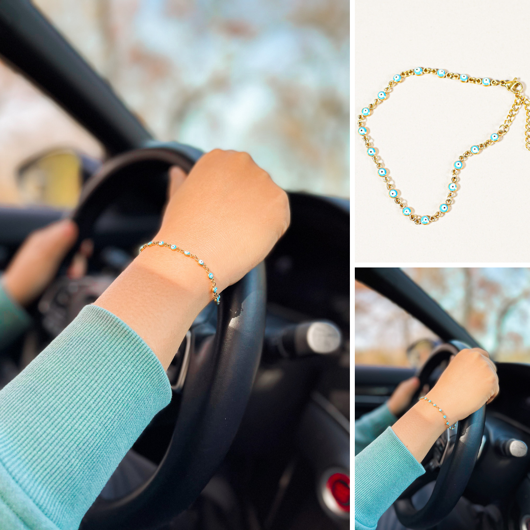Blue Eye Gold Bracelet