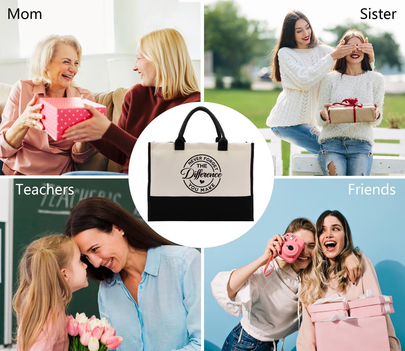 Cotton Canvas Tote Bag for Women - Gifting, Retirement Farewell Gift, Never Forget Difference