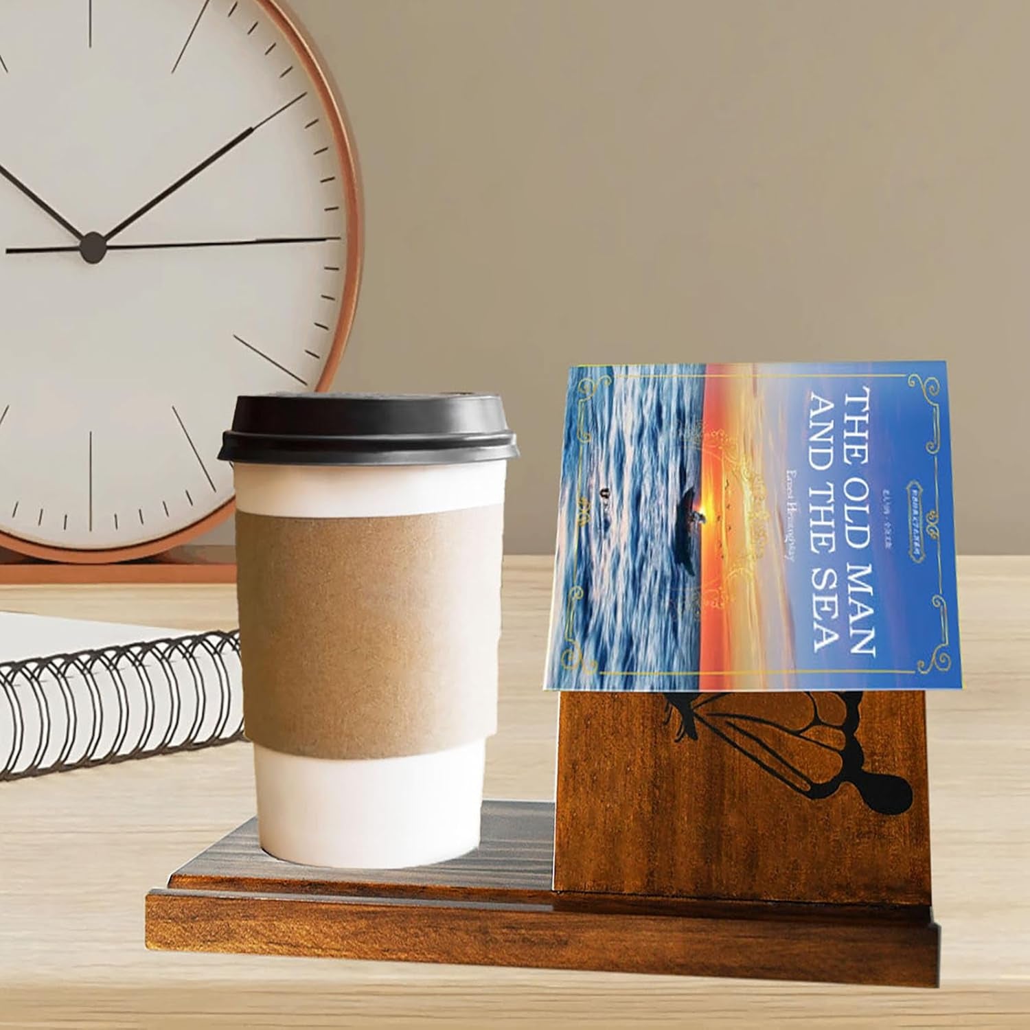 Triangle Book Holder, Book Nook Reading Valet, Book Rest Stand for Book Lovers Birthday Gifts, Wood Book Valet for Book Lovers