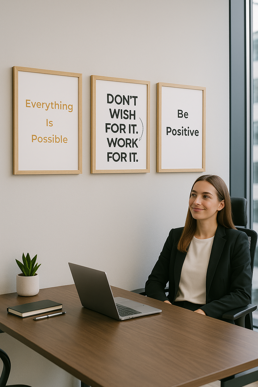 BE POSITIVE - Framed poster