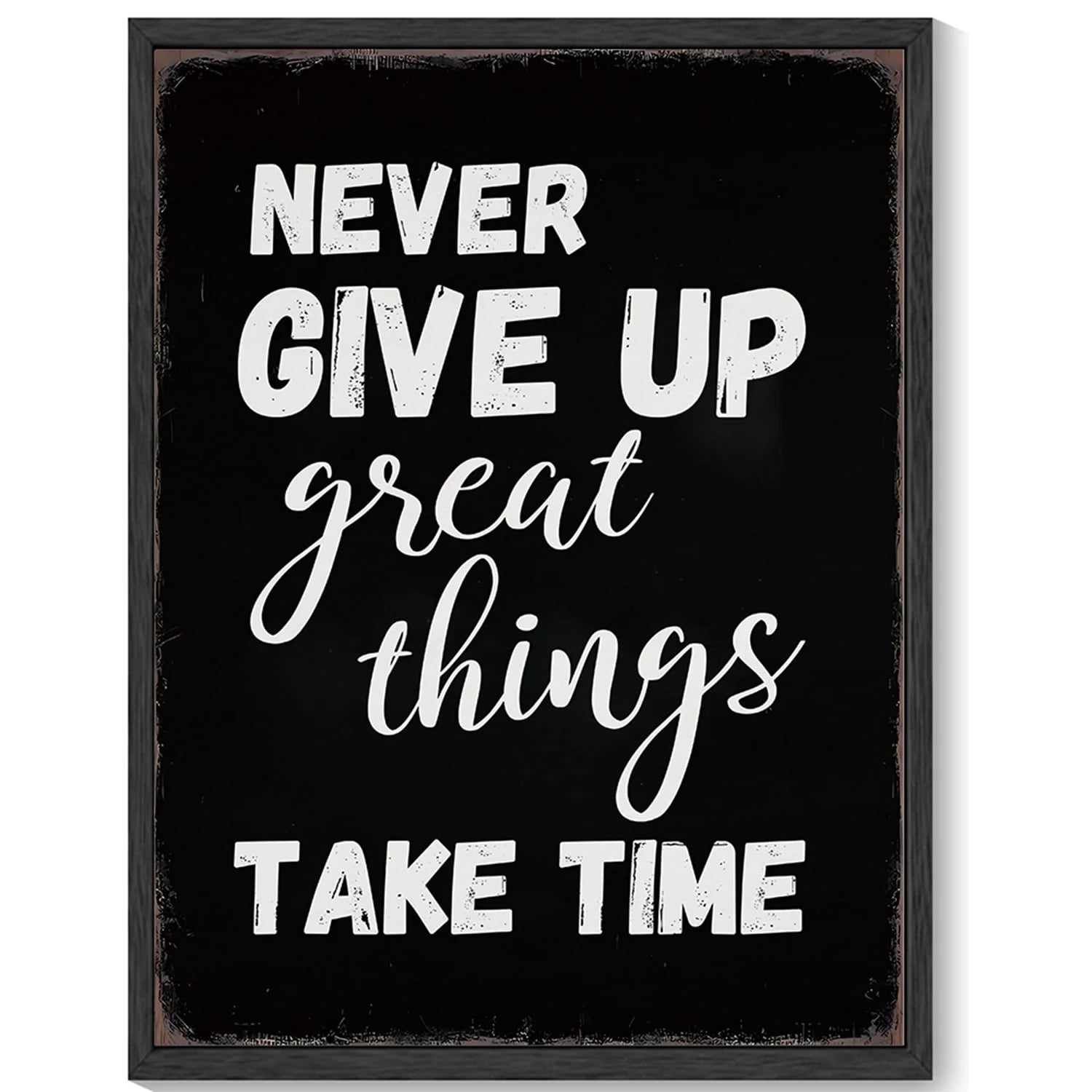 Inspirational 11X14In Black Framed Wall Decor Never Give up Motivational Quote Sayings Office Home Decor Prints Art Encouraging Be Positive Posters