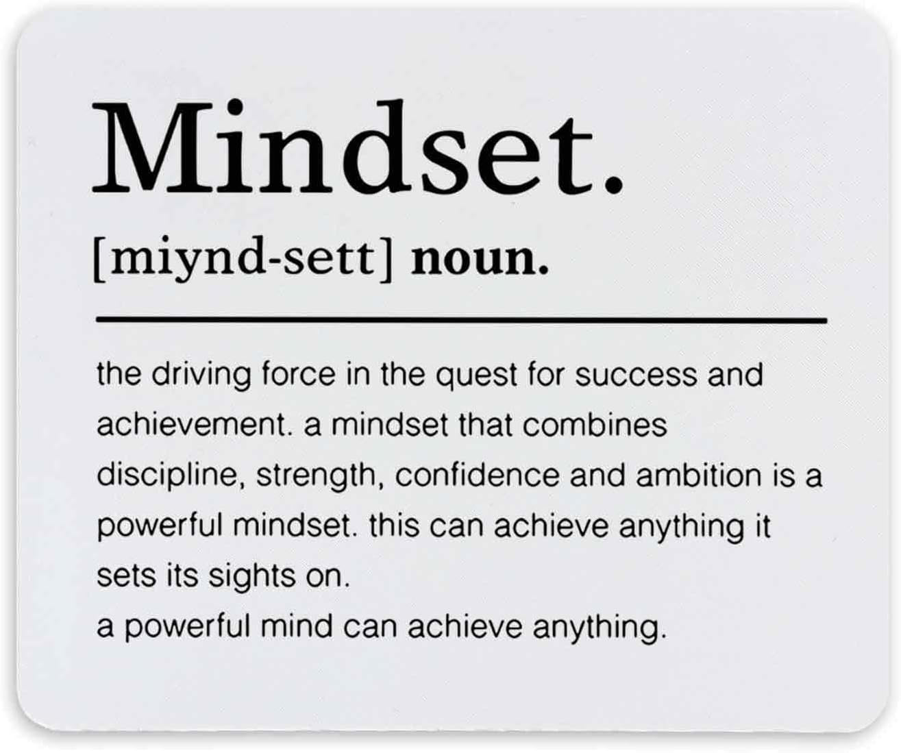 Mindset Definition Inspirational Quotes Mouse Pad 9.4 X 7.9 Inch,Non-Slip Rubber Base Mousepads for Dorm Office Home Desk Decor