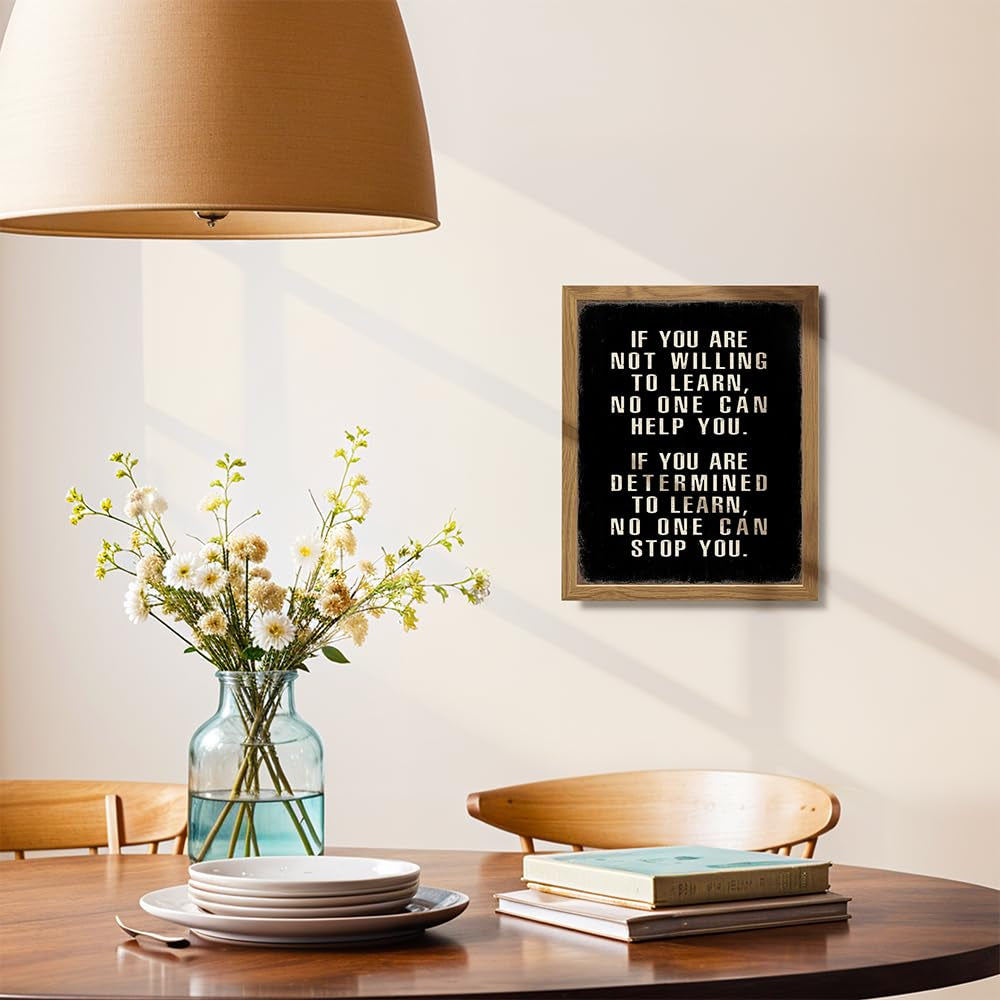 Motivational Wall Art FRAMED - Office Wall Art & Decor Motivational Poster - Positive Quotes Decor - Encouragement Gifts - Positive Sayings for Decoration - Entrepreneur Picture Inspirational Quotes