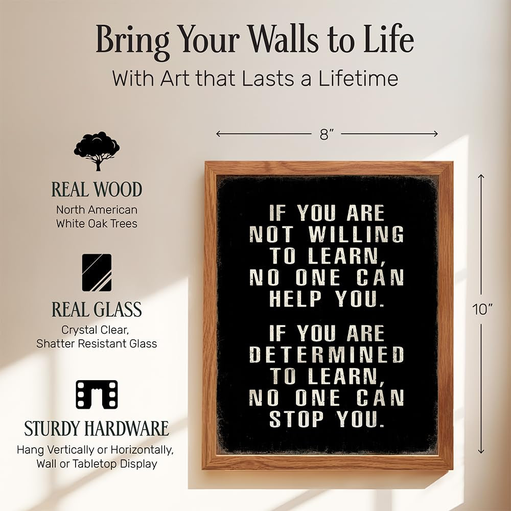 Motivational Wall Art FRAMED - Office Wall Art & Decor Motivational Poster - Positive Quotes Decor - Encouragement Gifts - Positive Sayings for Decoration - Entrepreneur Picture Inspirational Quotes