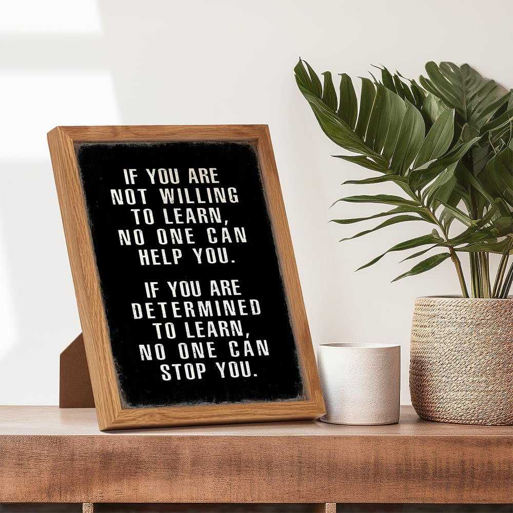 Motivational Wall Art FRAMED - Office Wall Art & Decor Motivational Poster - Positive Quotes Decor - Encouragement Gifts - Positive Sayings for Decoration - Entrepreneur Picture Inspirational Quotes