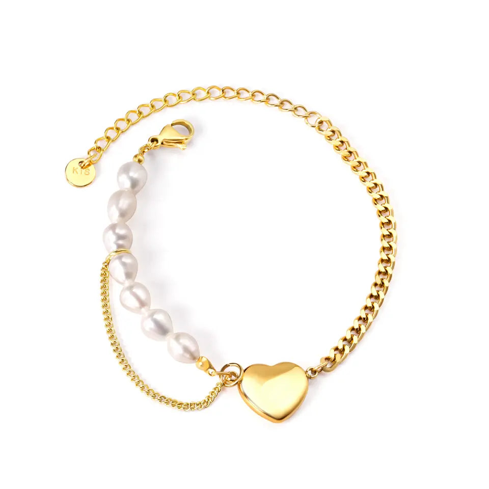 chain heart gold bracelet