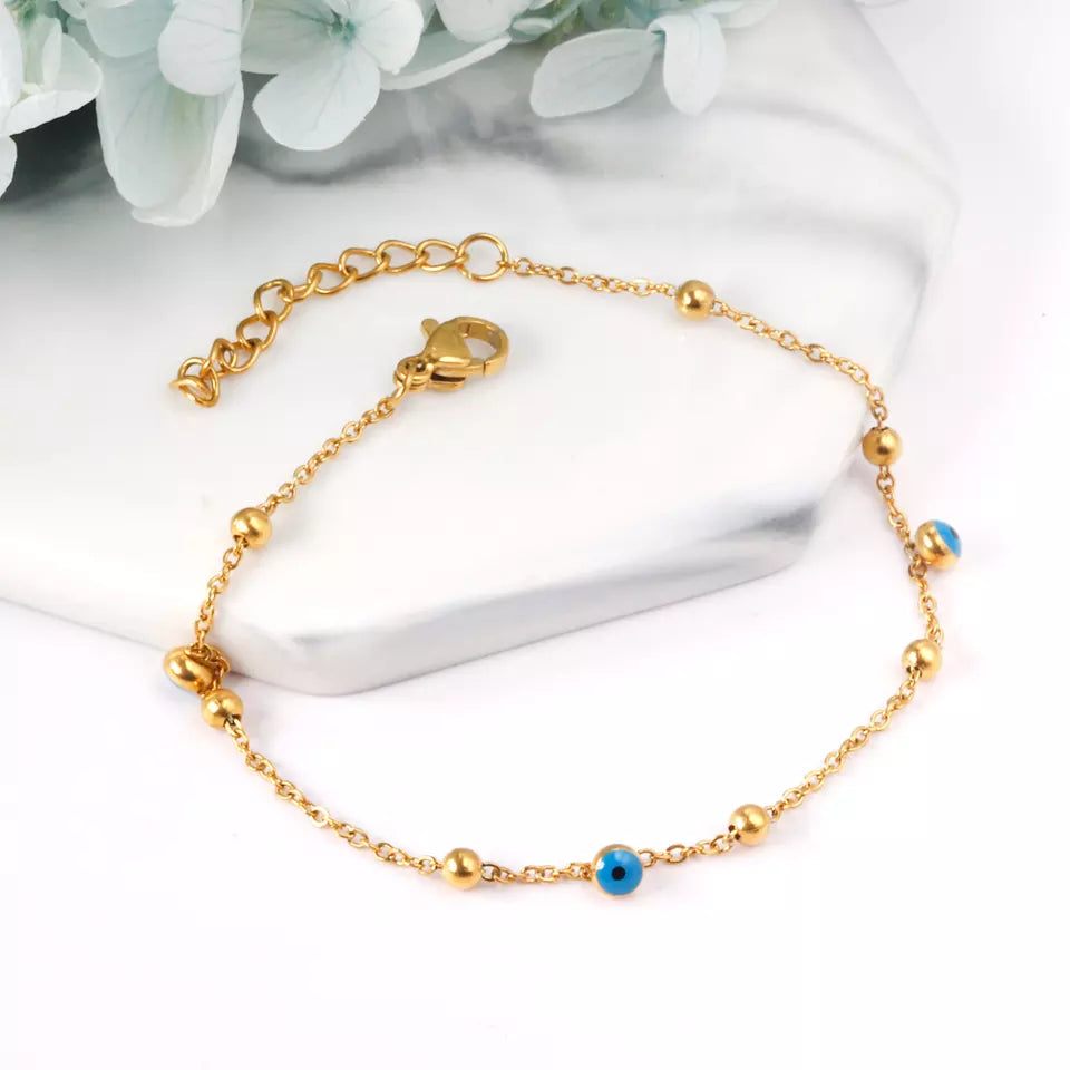 Blue Eye Gold Bracelet