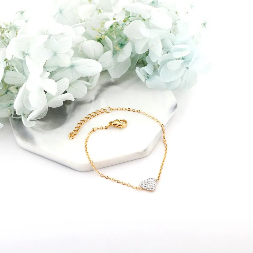 18k gold heart bracelet